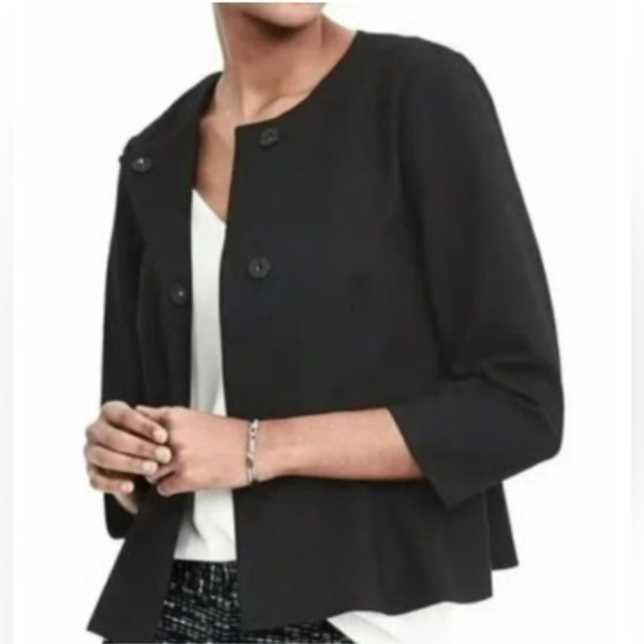 Banana Republic Jackets & Blazers - BANANA REPUBLIC Women’s Ponte Peplum Jacket Black Blazer Size 0